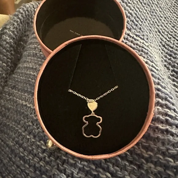 Tous Jewelry Tous Silhouette Bear Heart And Chain Necklace